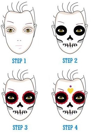 Грим на хэллоуин поэтапно