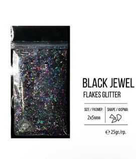 glitter serii FlakesGlitter, Black Jewel Фото 